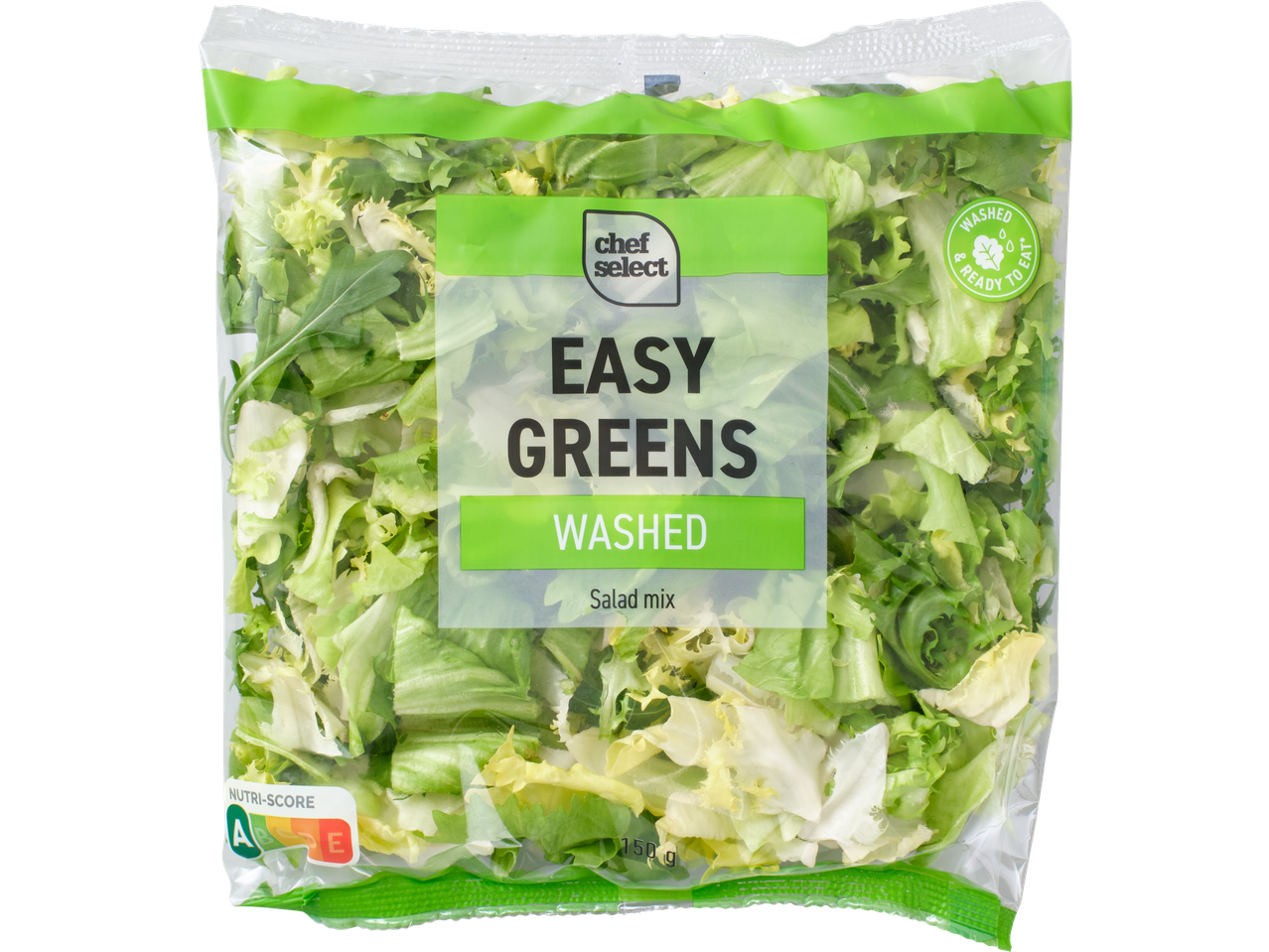 Chef Select Easy Greens mazgātu salātu maisījums, 150g, Nutri-Score A