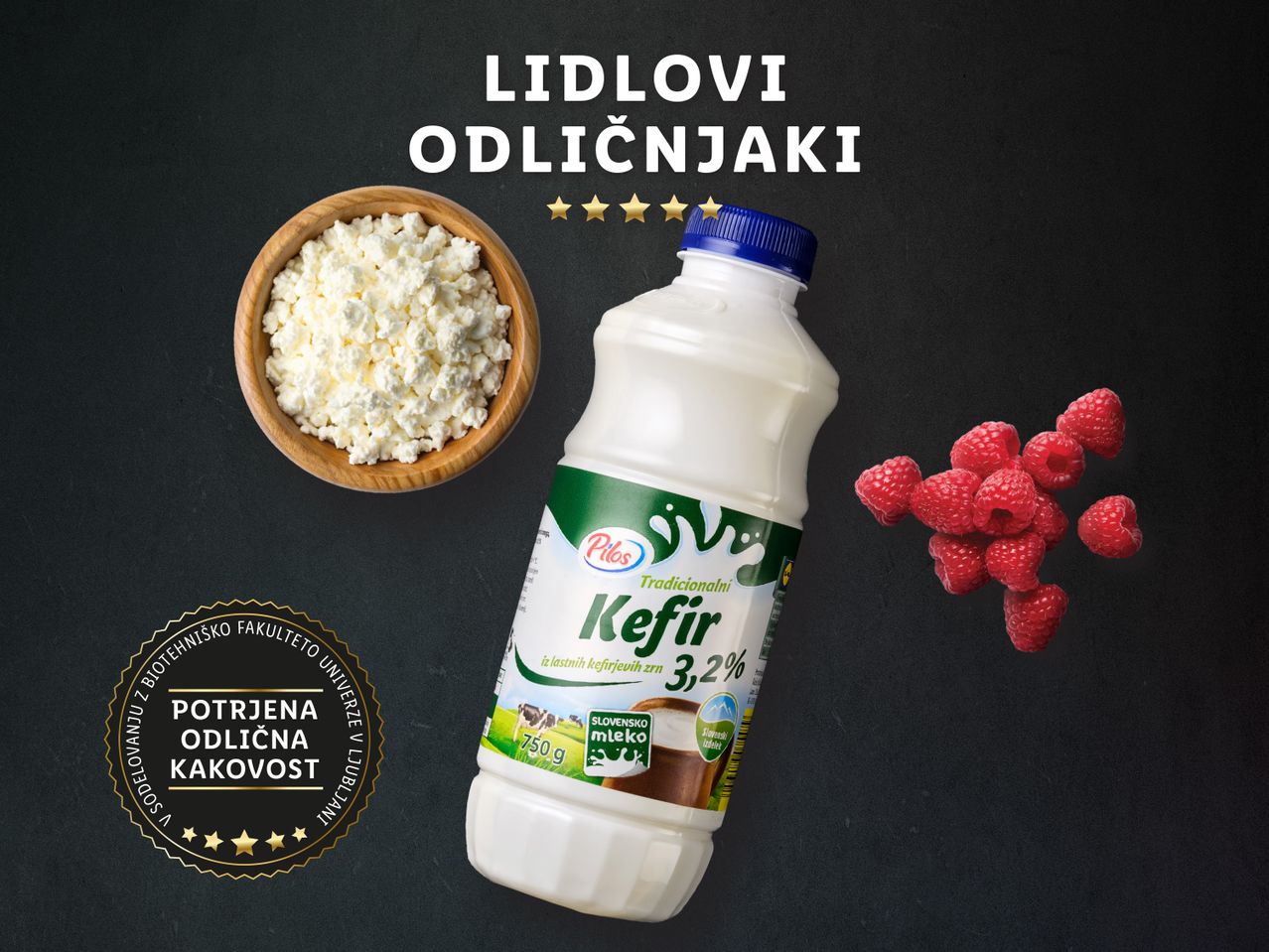 Lidlovi odličnjaki: Pilos kefir, skuta in maline.
