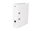 White lever arch file with a label on the spine and metal finger hole.