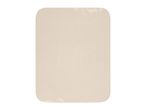 Rectangular beige plastic food container with rounded corners