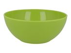 Bright green plastic bowl on a white background