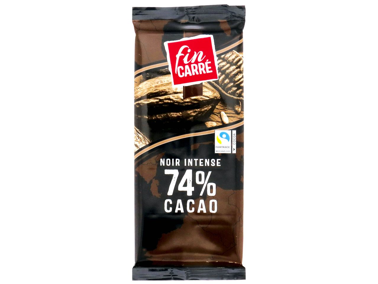 Tablette de chocolat noir intense Fin Carré 74% cacao