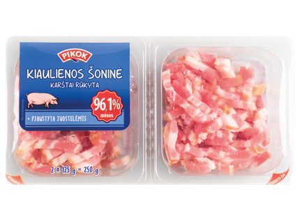 Kubeliais pjaustyta kiaulienos šoninė