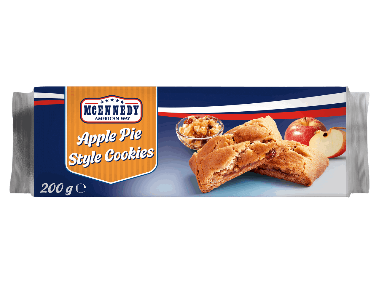 Almás pite ízű keksz 200 g-os kiszerelésben.