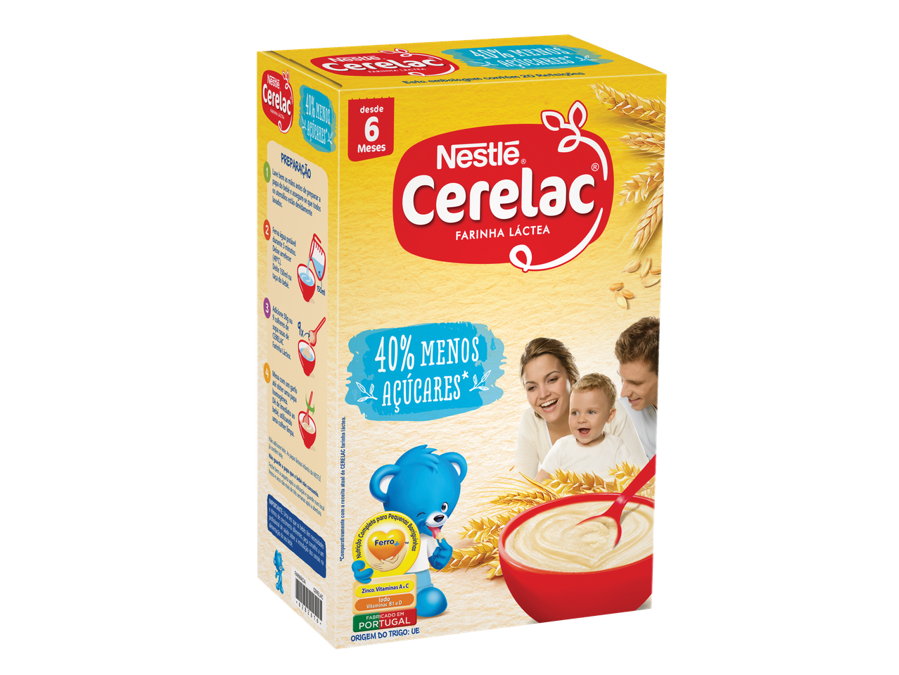 Nestlé Cerelac: cereal infantil com 40% menos açúcares.