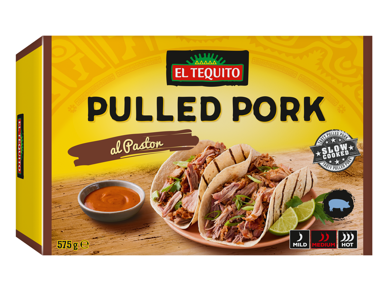 EL TEQUITO Pulled Pork al Pastor met saus en limoen