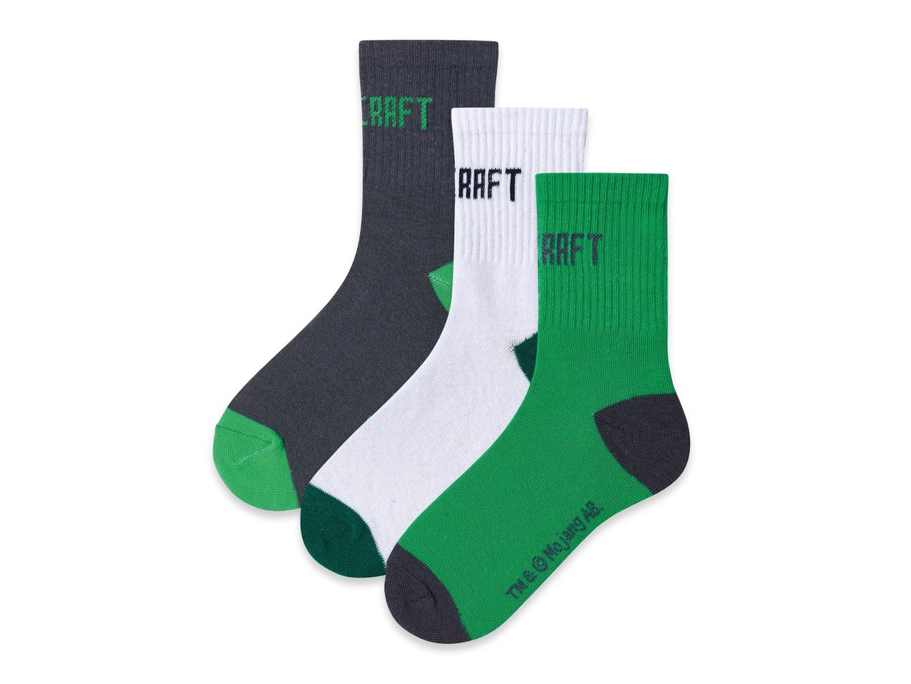 Tre paia di calze Craft in grigio, bianco e verde.