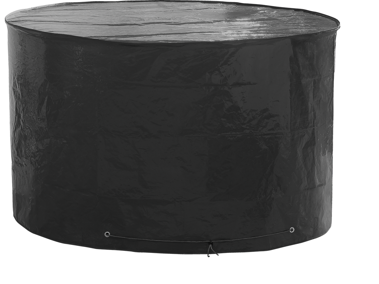 Housse de protection ronde noire LIVARNO pour mobilier de jardin avec cordon de serrage réglable.