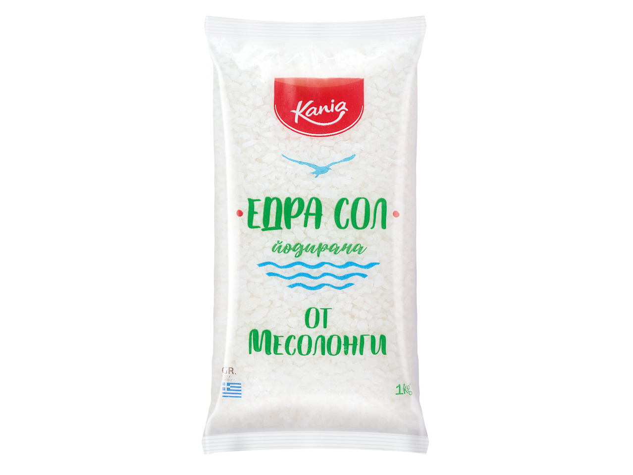 Пакет с йодирана морска сол от Месолонги, Гърция, 1 кг.