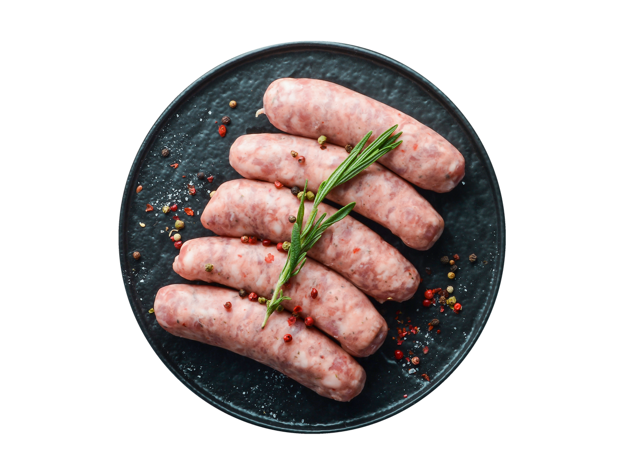 Toored vorstid rosmariini ja pipraga mustal taldrikul