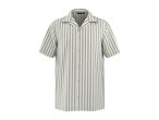 Men's short-sleeved striped shirt in white and grey