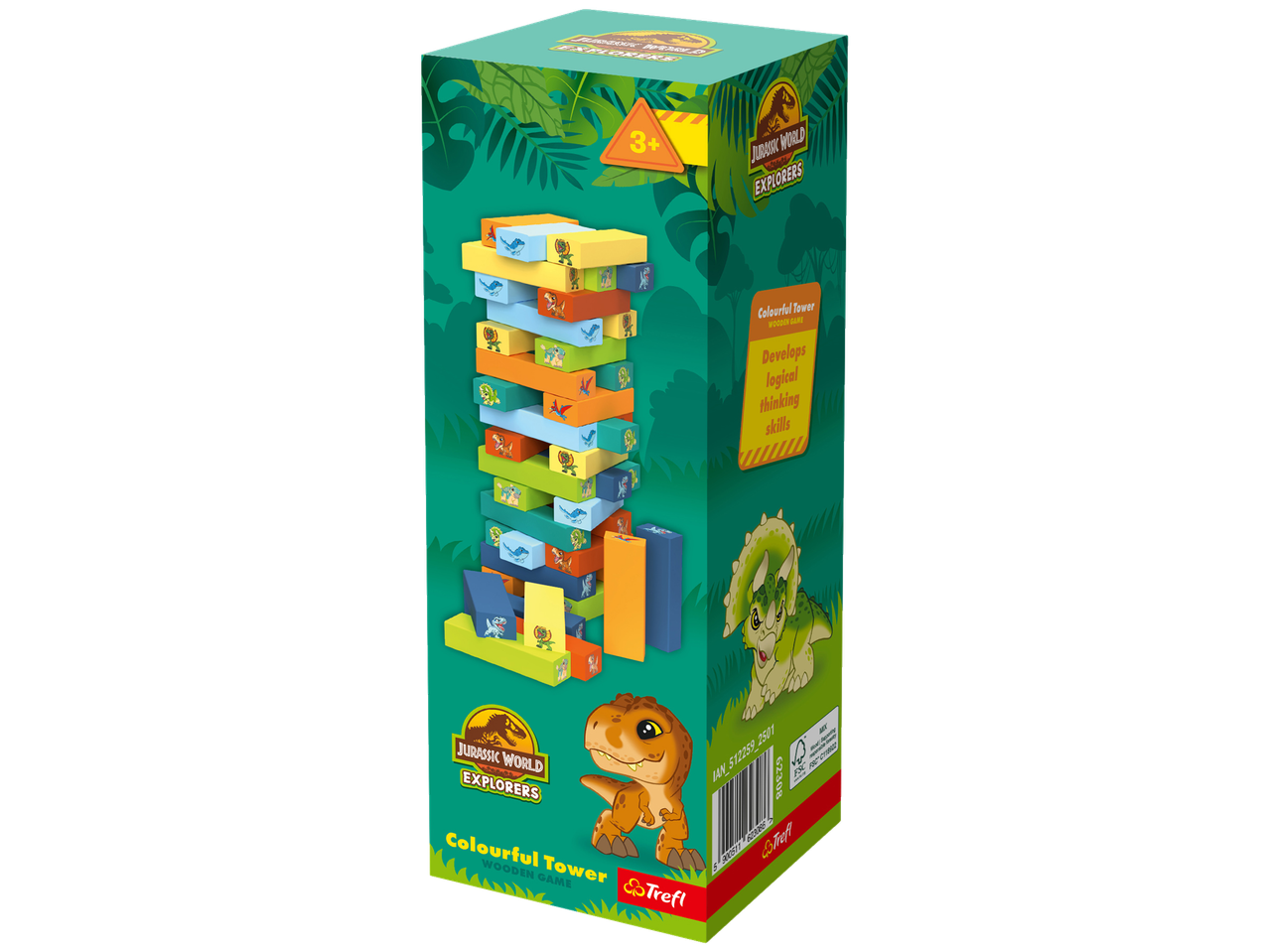 Jurassic World Explorers Colourful Tower wooden blocks game