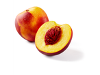 Nectarina inteira e cortada ao meio com caroço