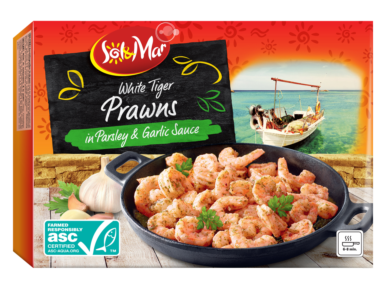 Sol&Mar White Tiger garnalen in peterselie-knoflooksaus.