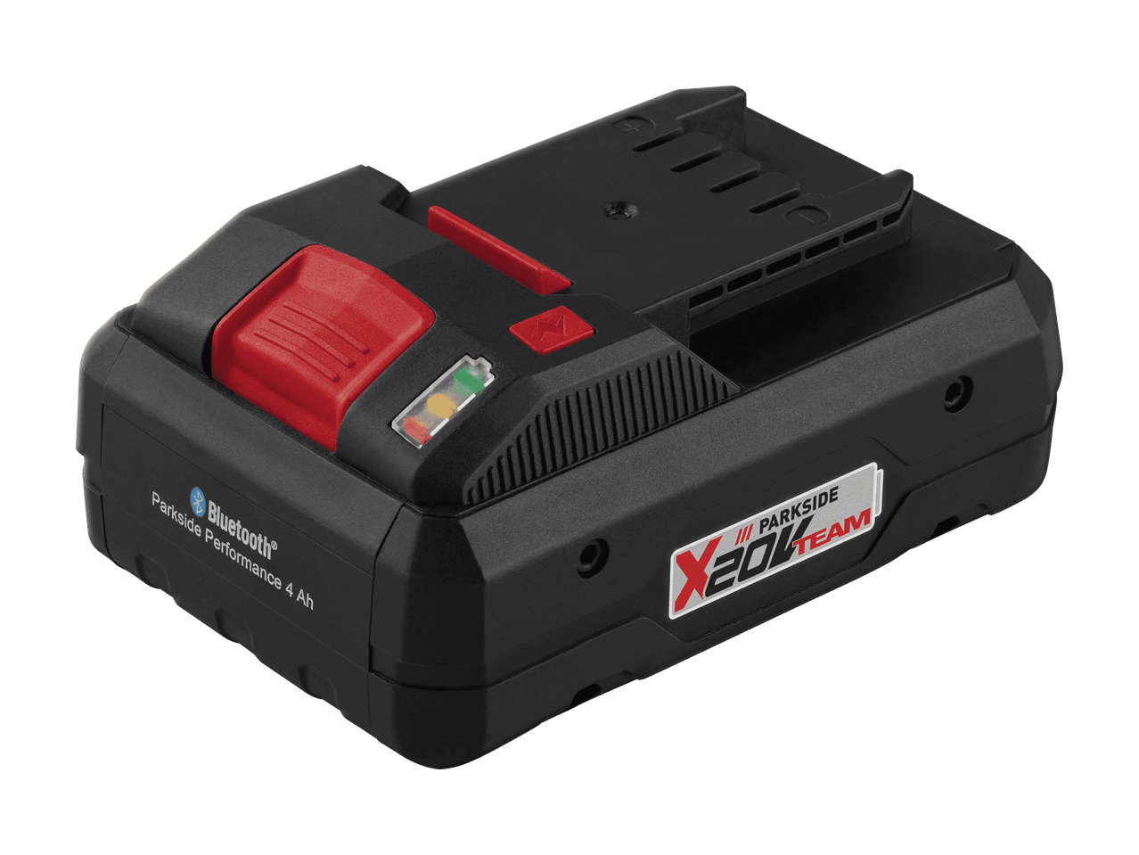 Parkside Performance 4 Ah Akku mit Bluetooth und Ladeanzeige.