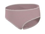 Striped women's briefs in pink and white, featuring a comfortable elastic waistband.