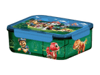 Madkasse med Paw Patrol-hunde og dinosaurer i et jungletema.