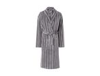 A gray striped men's bathrobe.