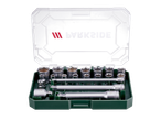 Set de chei tubulare PARKSIDE cu diverse tubulare și prelungitoare într-o cutie verde