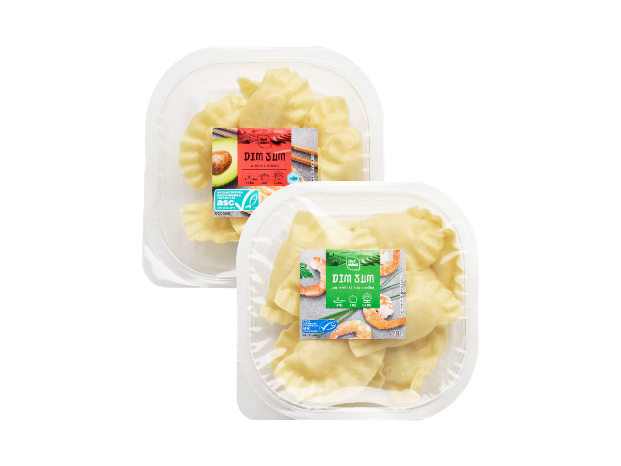 Due confezioni di ravioli surgelati pronti per la cottura.