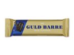 Guldbarre mørk chokolade med 57% kakao i gul og blå indpakning.