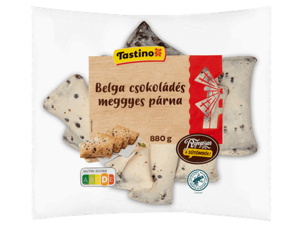 Belga csokis-meggyes párna