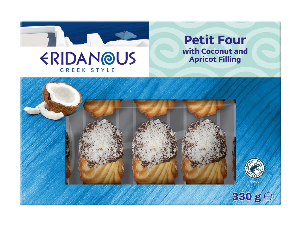 Eridanus Greek Foods Petit Four with Coconut and Apricot Filling