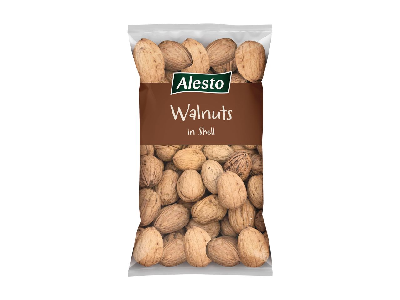 A bag of Alesto Walnuts in Shell.