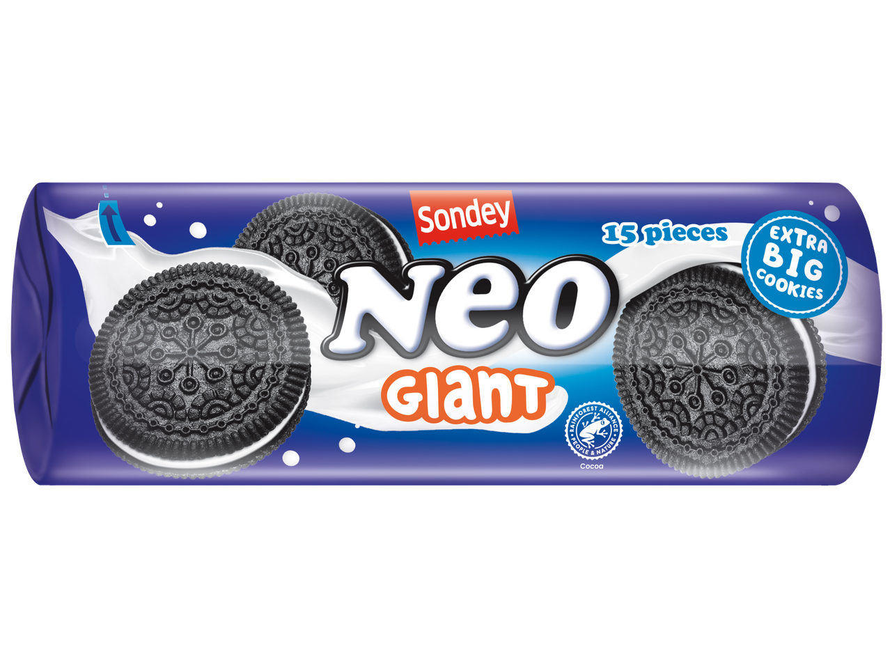 Sondey Neo Giant koekjes: extra grote cacao koekjes.