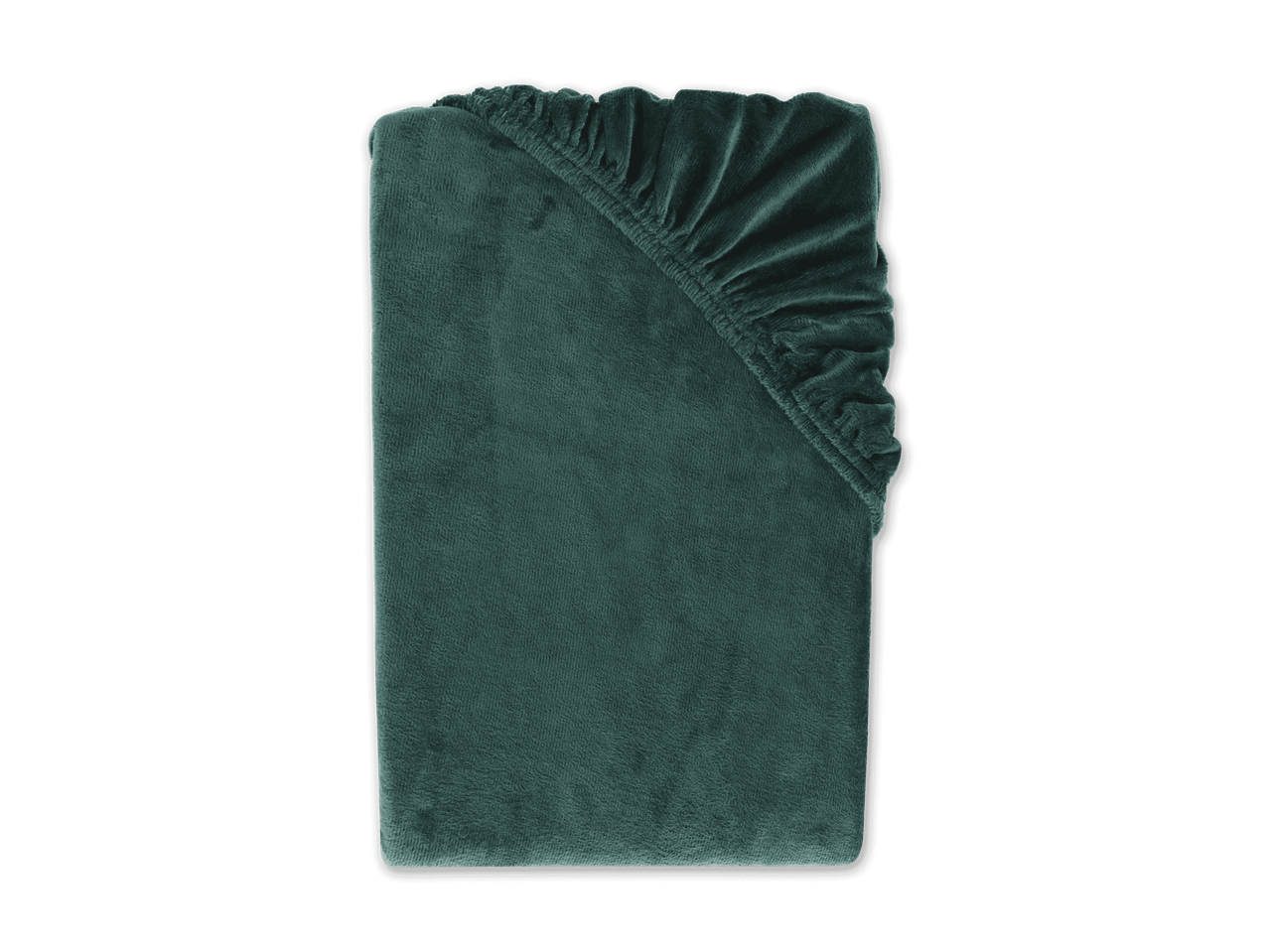 Grünes Spannbettlaken aus weichem Material, gefaltet