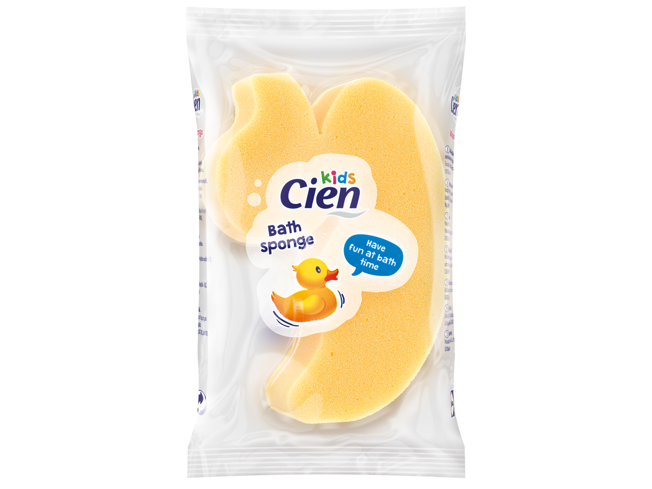 Къпална гъба Cien Kids в опаковка.