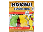 Pluche snoepzak met vier teddybeerknuffels en tekst.