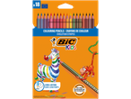 BIC Kids Evolution Stripes colouring pencils, 18-pack, with zebra and monkey.