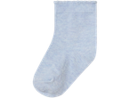 A light blue baby sock with a ribbed texture.