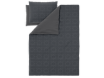 LIVARNO home Microfibre Sateen Duvet Cover Set in dark gray with a geometric pattern