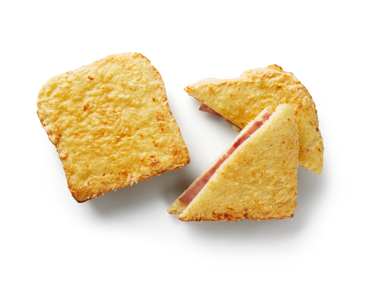 Sütött sajtos croque monsieur szendvicsek.