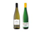 To flasker hvidvin, en Riesling og en Grüner Veltliner.