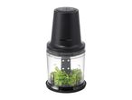 SilverCrest food chopper with parsley inside, on a white background.