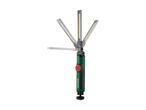 Adjustable LED work light with multiple foldable light panels and a green handle