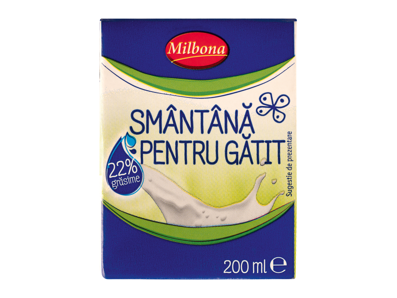 Milbona Smântână pentru gătit, 22% grăsime, 200 ml