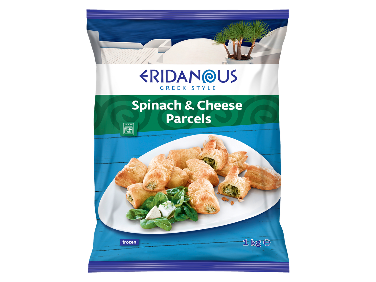 Eridanous Spinach & Cheese Parcels, Greek style, frozen, 1 kg