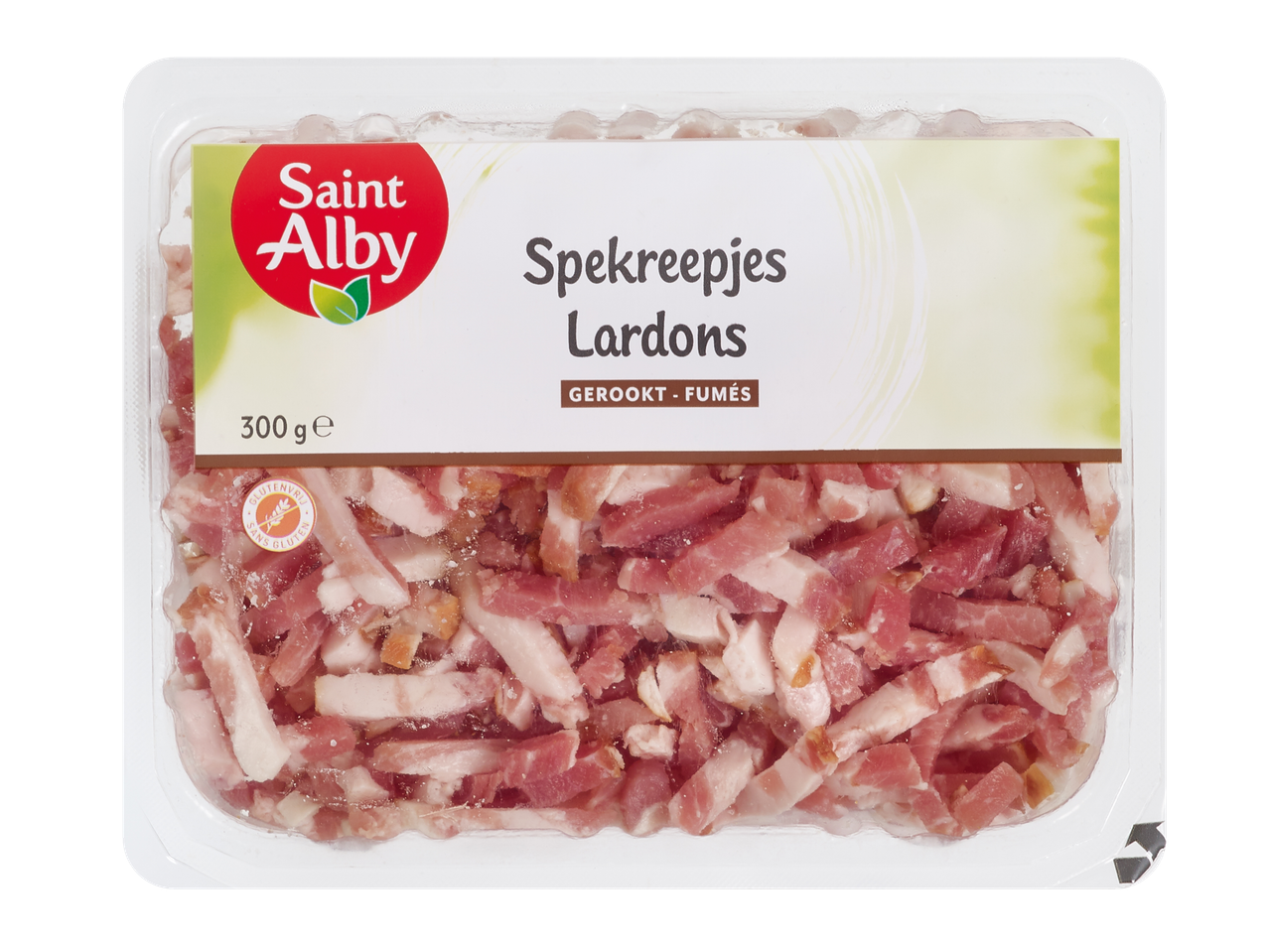 Saint Alby Lardons, paquet de 300g de morceaux de lard fumé