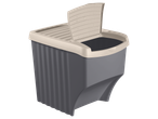 W5 Recycling Bin with an open lid, showing its grey body and beige top.