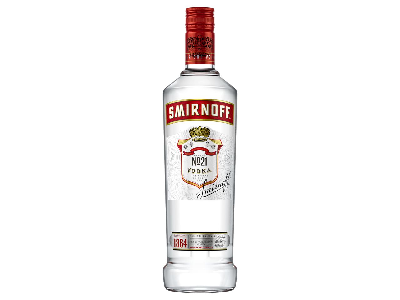 Láhev Smirnoff č. 21 vodky.