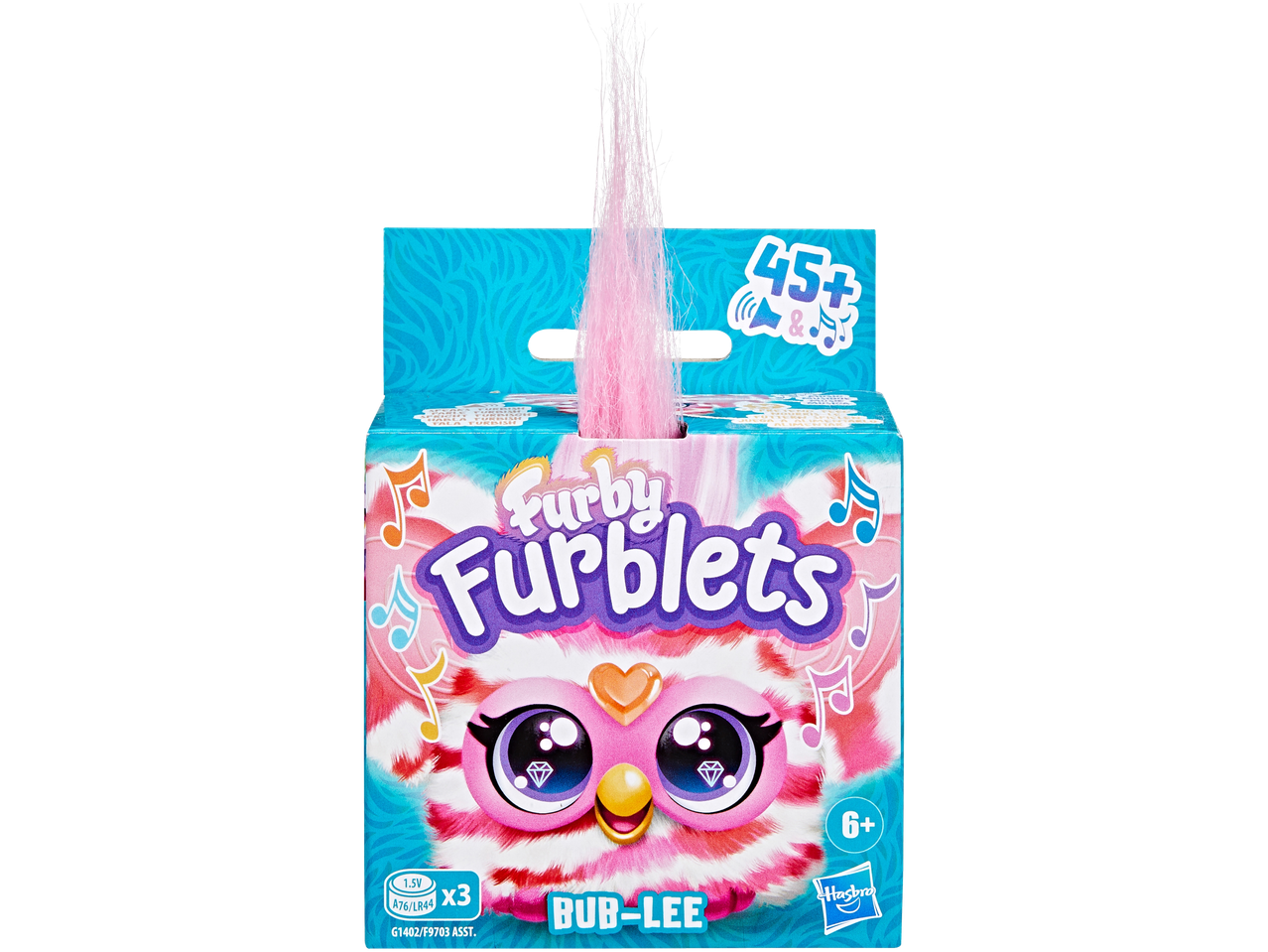Furby Furblets Bub-Lee, rožinis ir baltas žaislas didelėmis akimis, pakuotėje