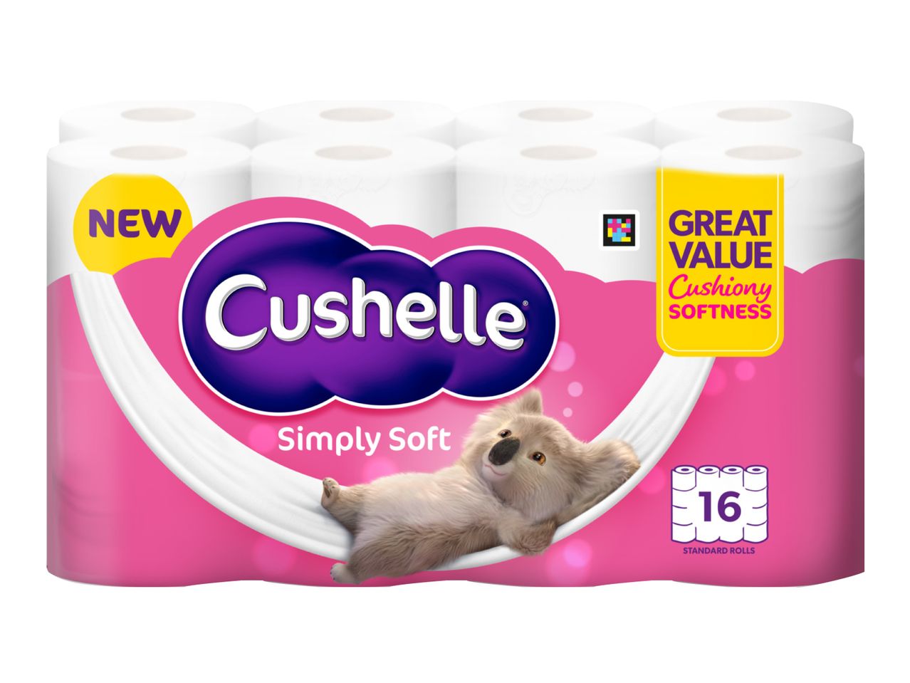 Cushelle Original Mega Toilet Rolls, 50% More Sheets