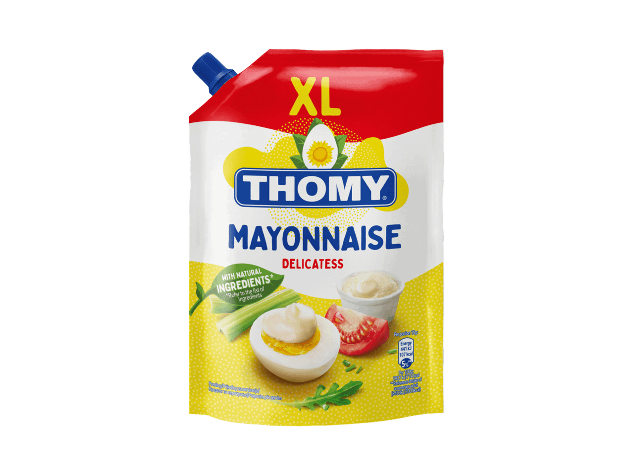 XL pakovanje majoneza sa natpisom 'DELICATESS' i slikama sastojaka.