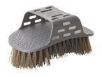 A gray Grilt hand brush with tan bristles.