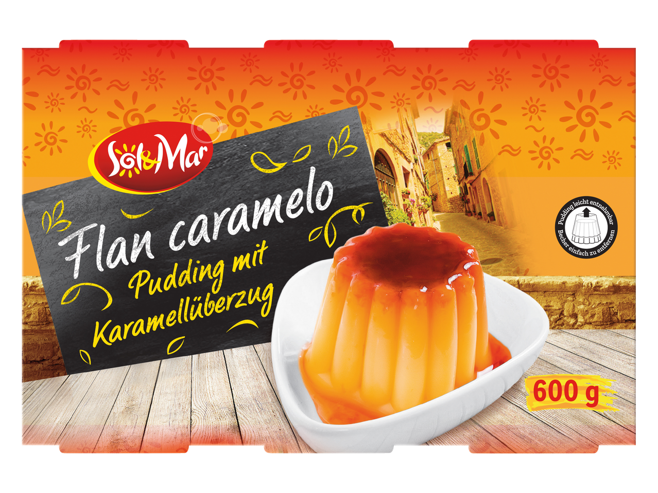 Sol&Mar Flan Caramelo: Pudding mit Karamellüberzug (600g).