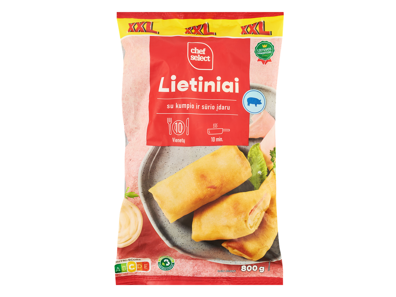 Chef Select: XXL šaldyti lietiniai su sūriu ir kumpiu.